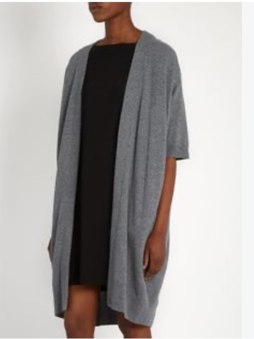Vince 100% cashmere Gray Open-Front long Draped Cardigan size small